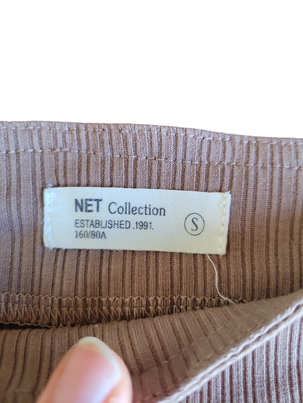Net Collection Tan Ribbed Button Front Crop Top Women's Size S - Picture 5 of 6